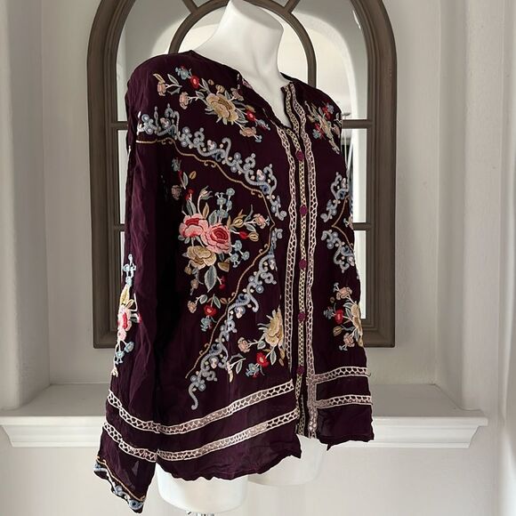 Johnny Was Carmen Button-Up Blouse in Jam, NWT, Size L - Picture 8 of 16